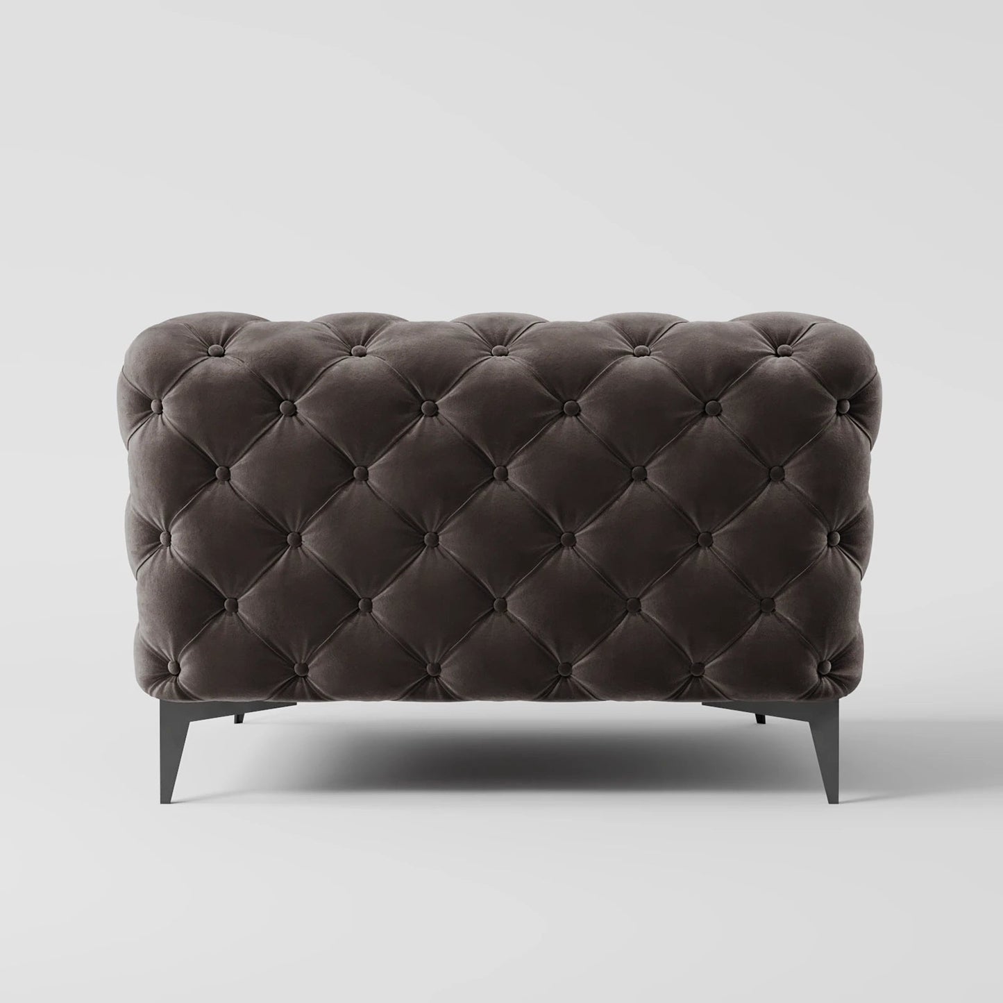 Luxury Black Velvet Chesterfield Armchair with Button-Tufting