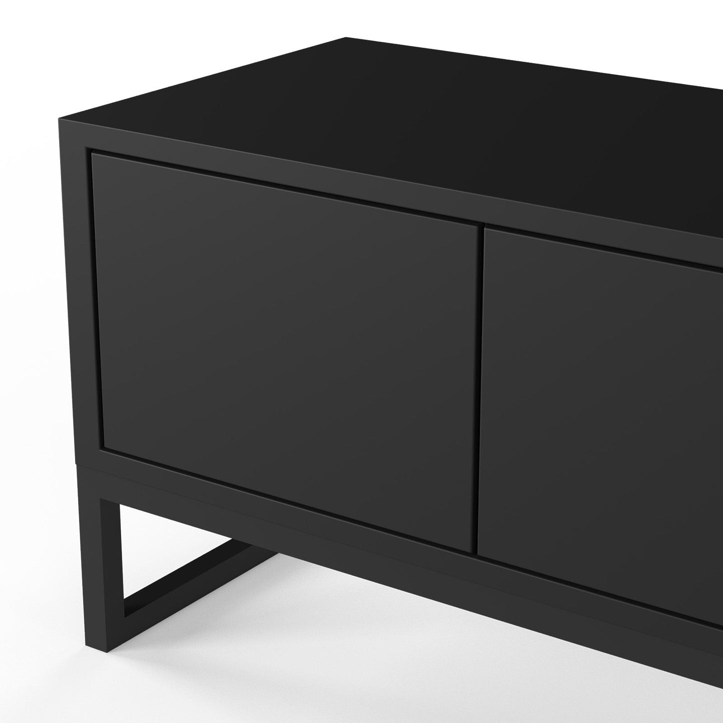 Matte Black Modern Media Console