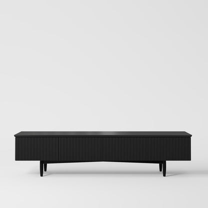 Ultra-Sleek Minimalist Black Media Console