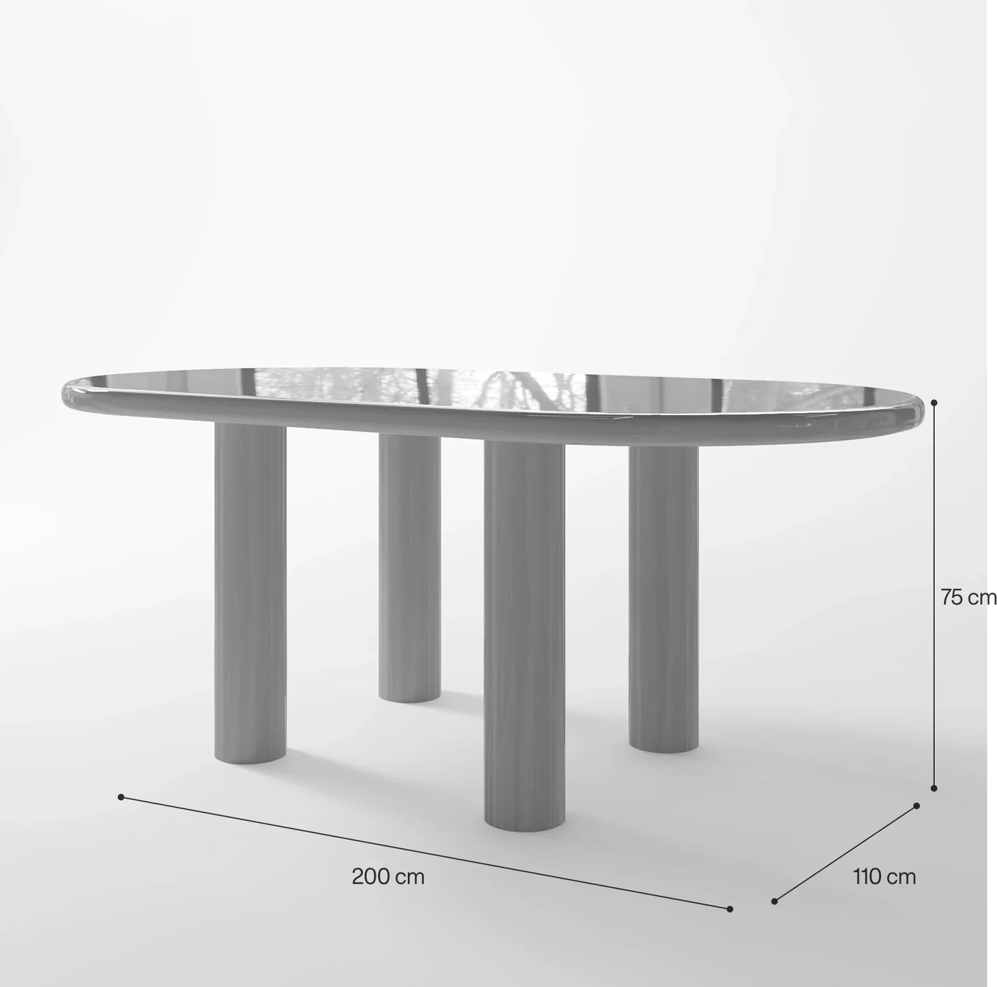 Contemporary Walnut Dining Table with Oversized Pillar Legs