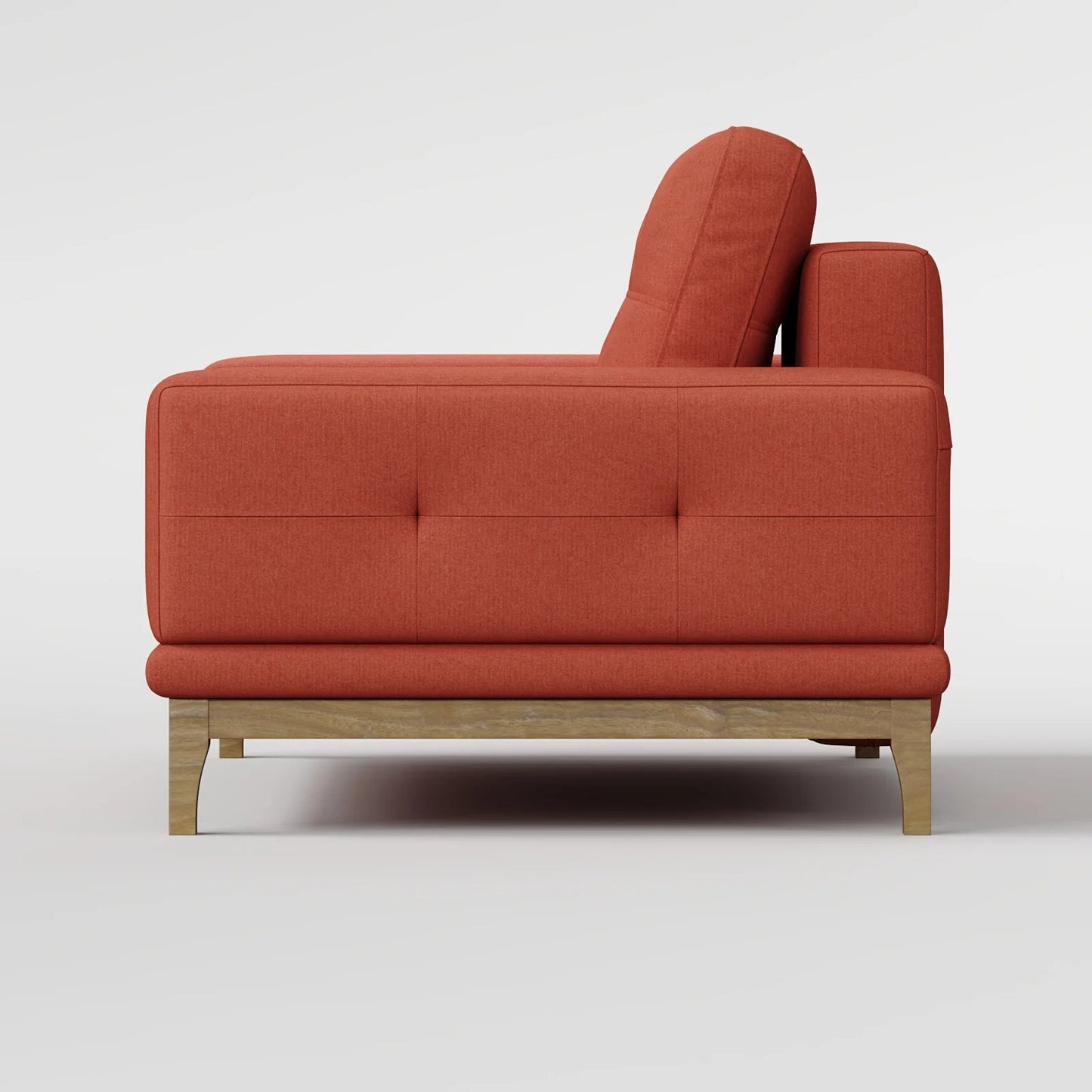 Contemporary Low-Profile Club Chair with Sculptural Wood Frame