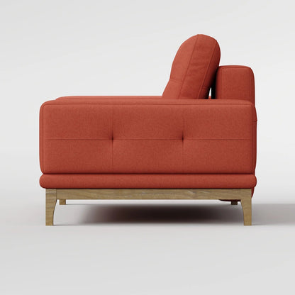 Contemporary Low-Profile Club Chair with Sculptural Wood Frame