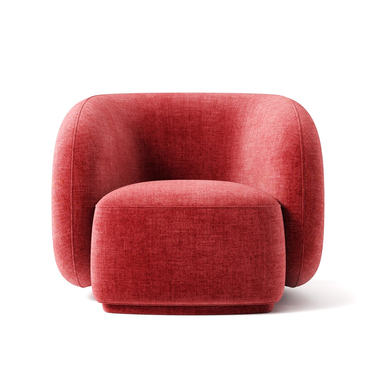 The Serene Lounge: Modern Integrated Armchair in Ivory Texture