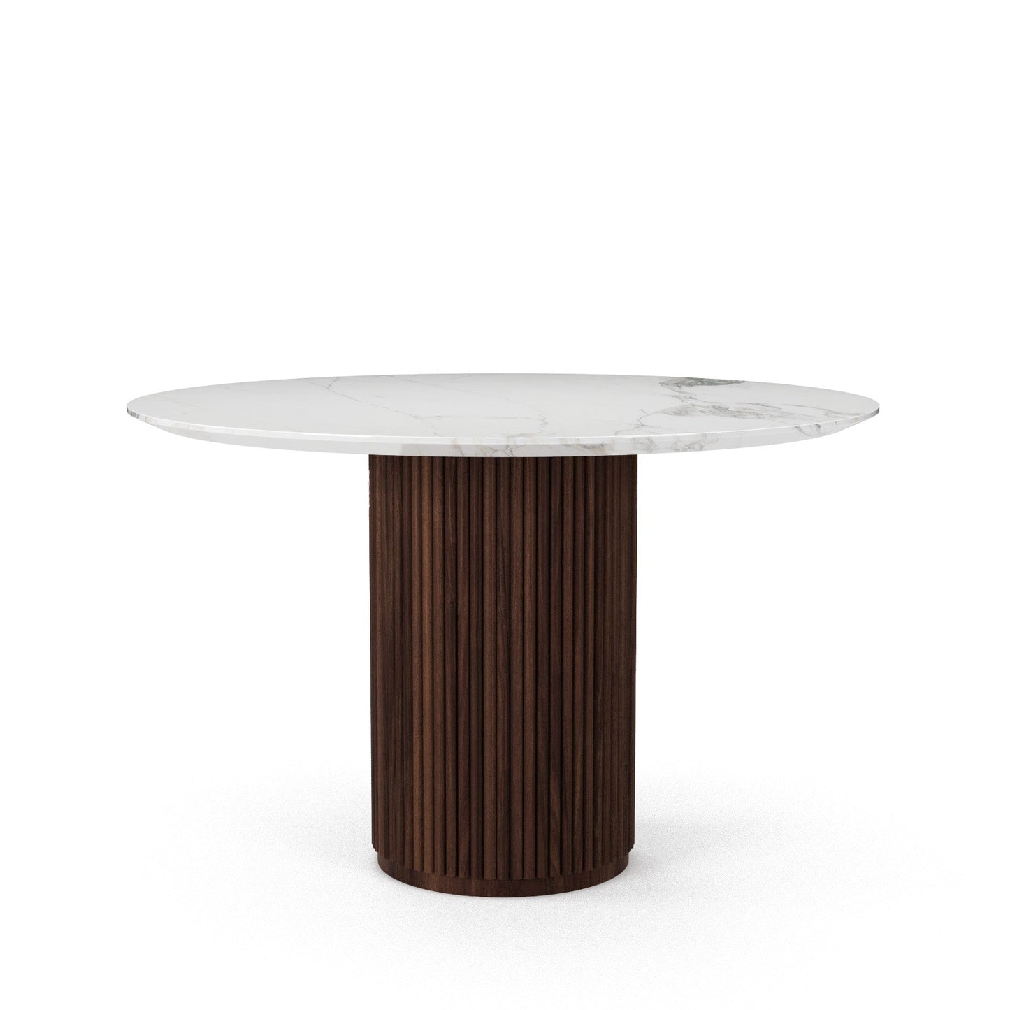 The Carrara Bistro: Modern Round Table with Textured Onyx Column