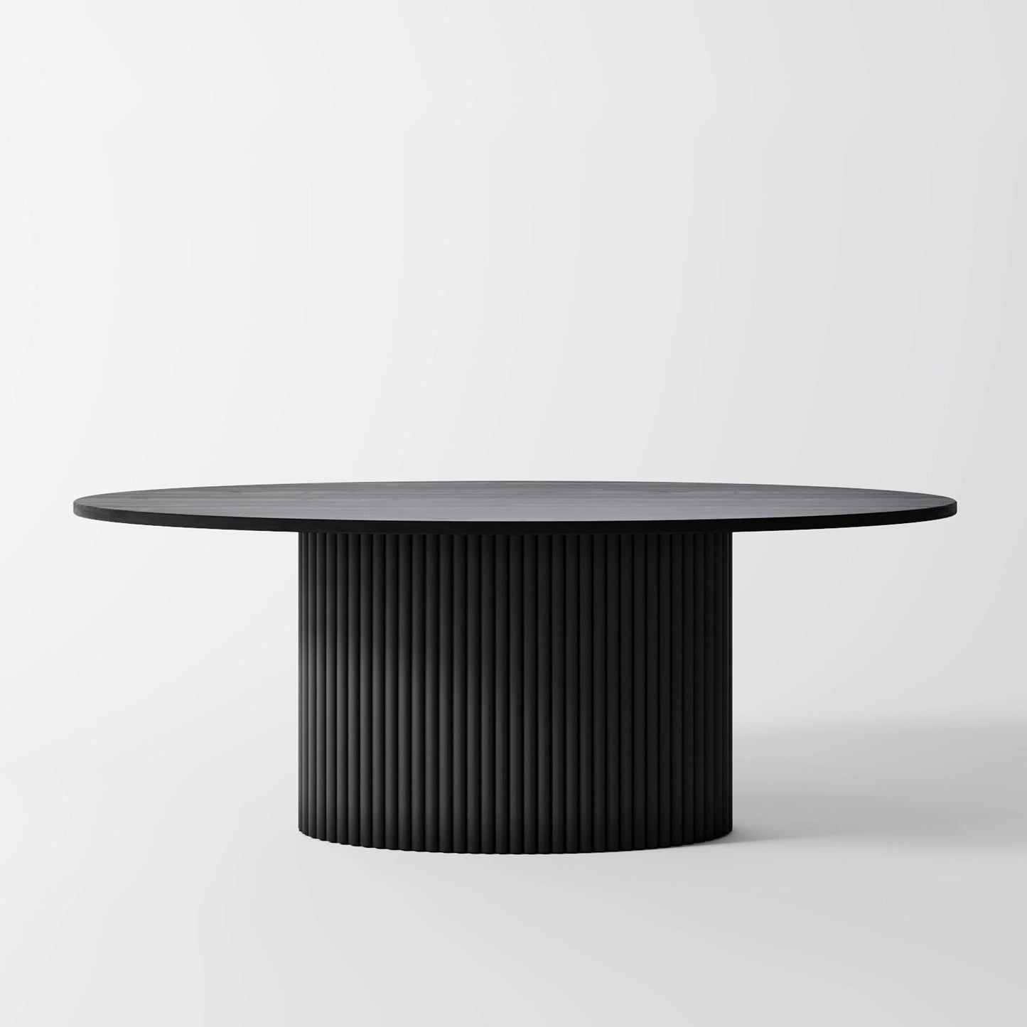 Minimalist Grand Pedestal Table with Bold Vertical Fluted Texture