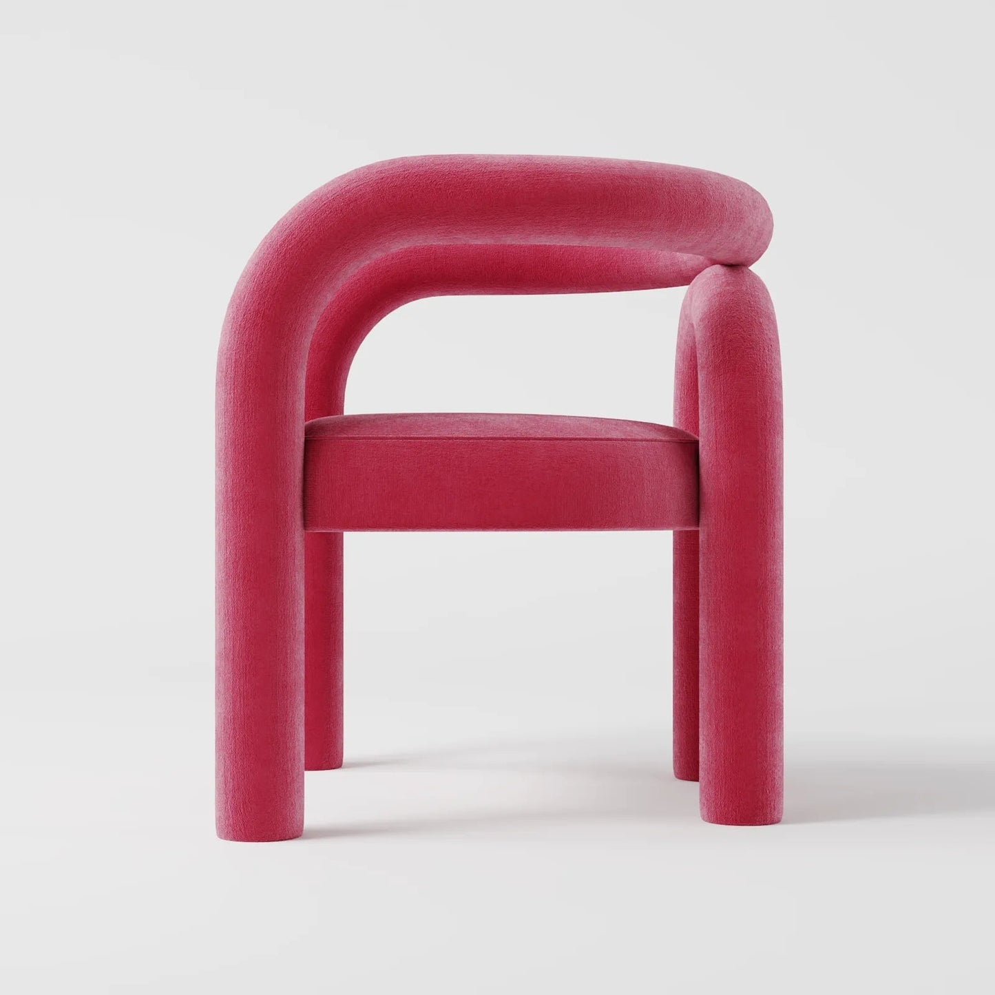 Minimalist Tubular Accent Chair with Geometric Support Silhouette