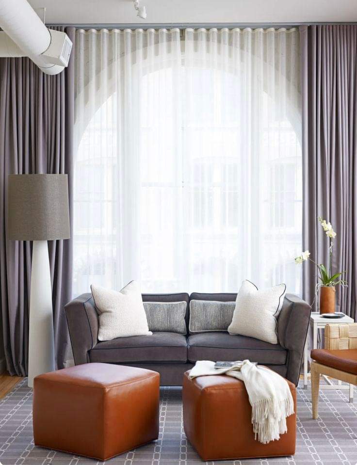 Light grey sheer curtains, 3 x 2m, filtering daylight in a Dubai apartment — RoomVibe