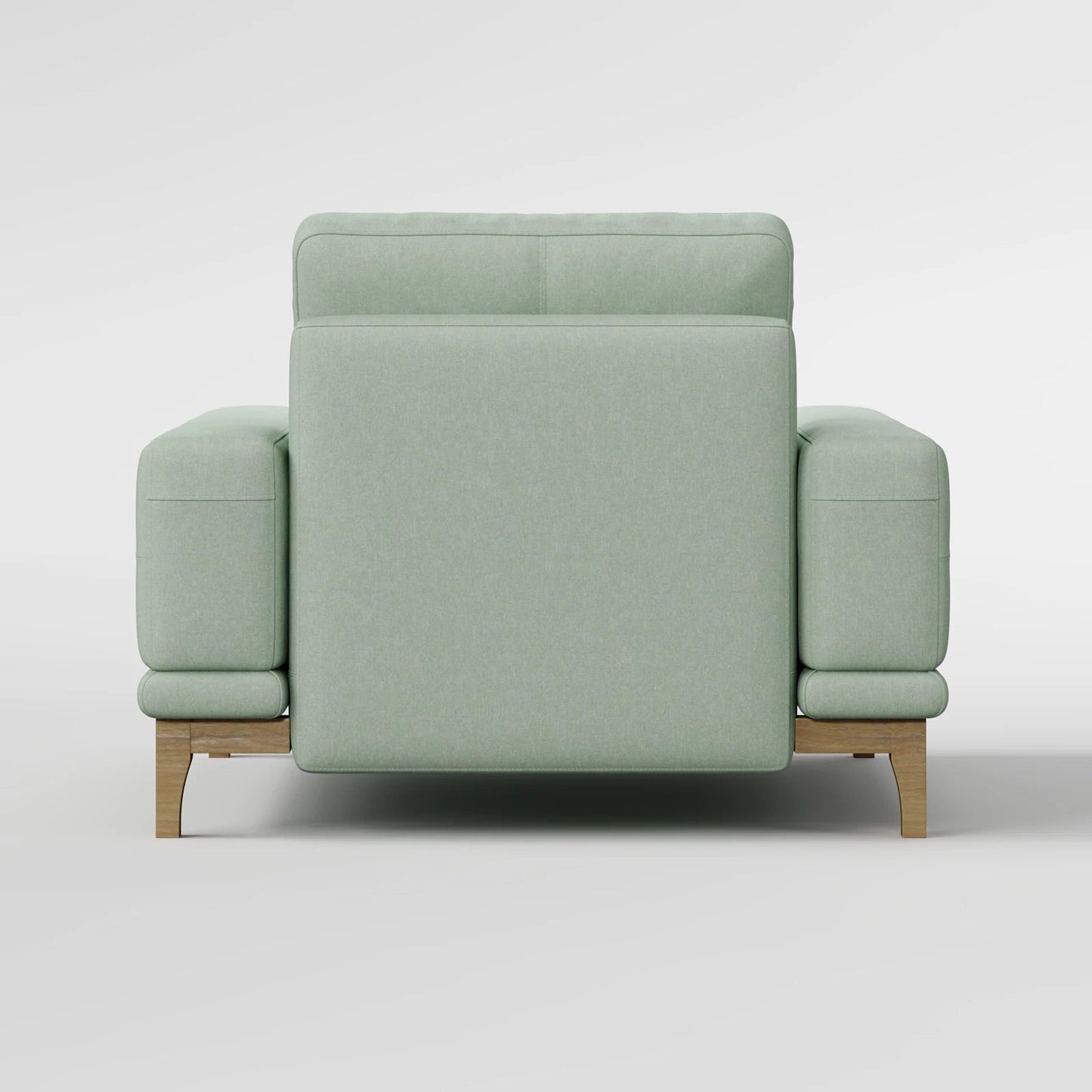 Contemporary Low-Profile Club Chair with Sculptural Wood Frame