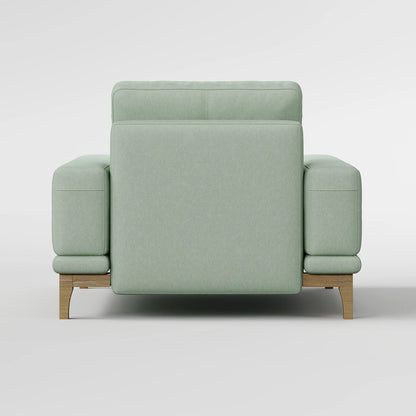 Contemporary Low-Profile Club Chair with Sculptural Wood Frame