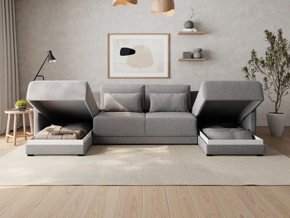 Artisan Slate U-Shaped Sectional Sofa Bed