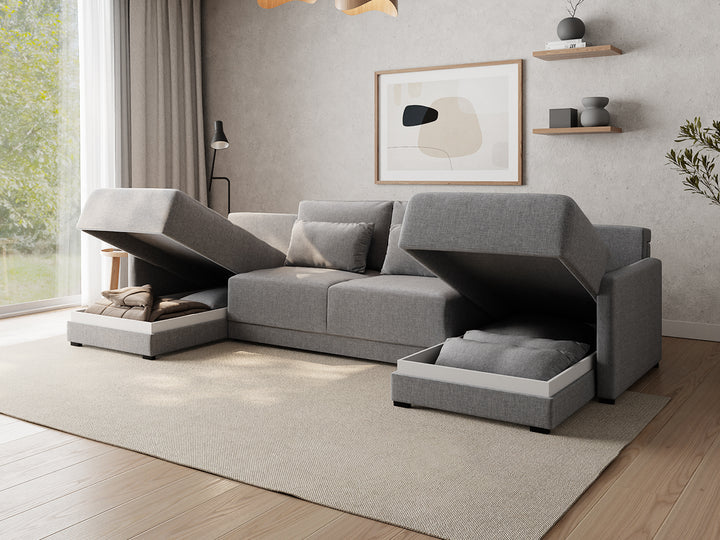 Artisan Slate U-Shaped Sectional Sofa Bed