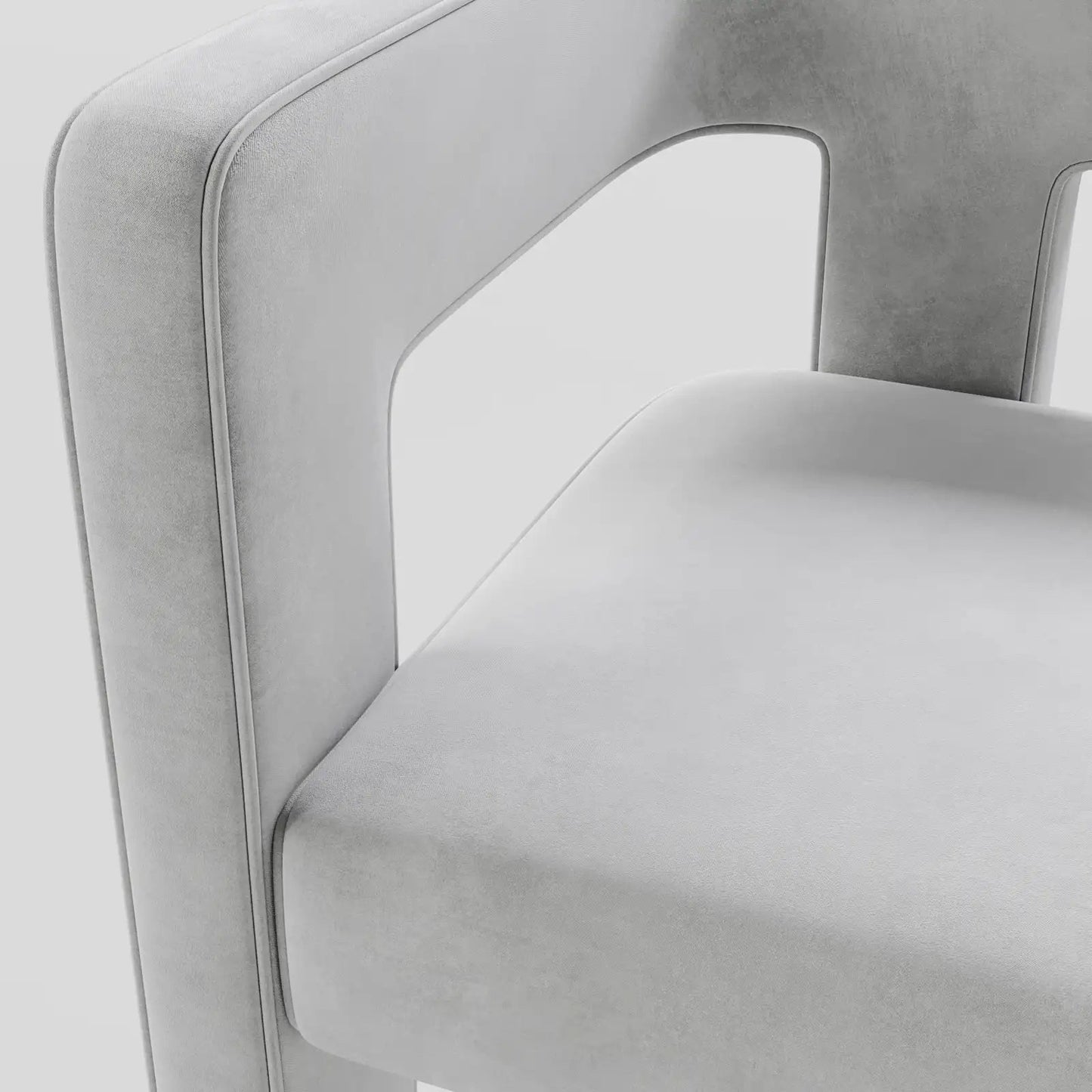 Modern Linear Accent Chair with Sculptural Pillar Frame