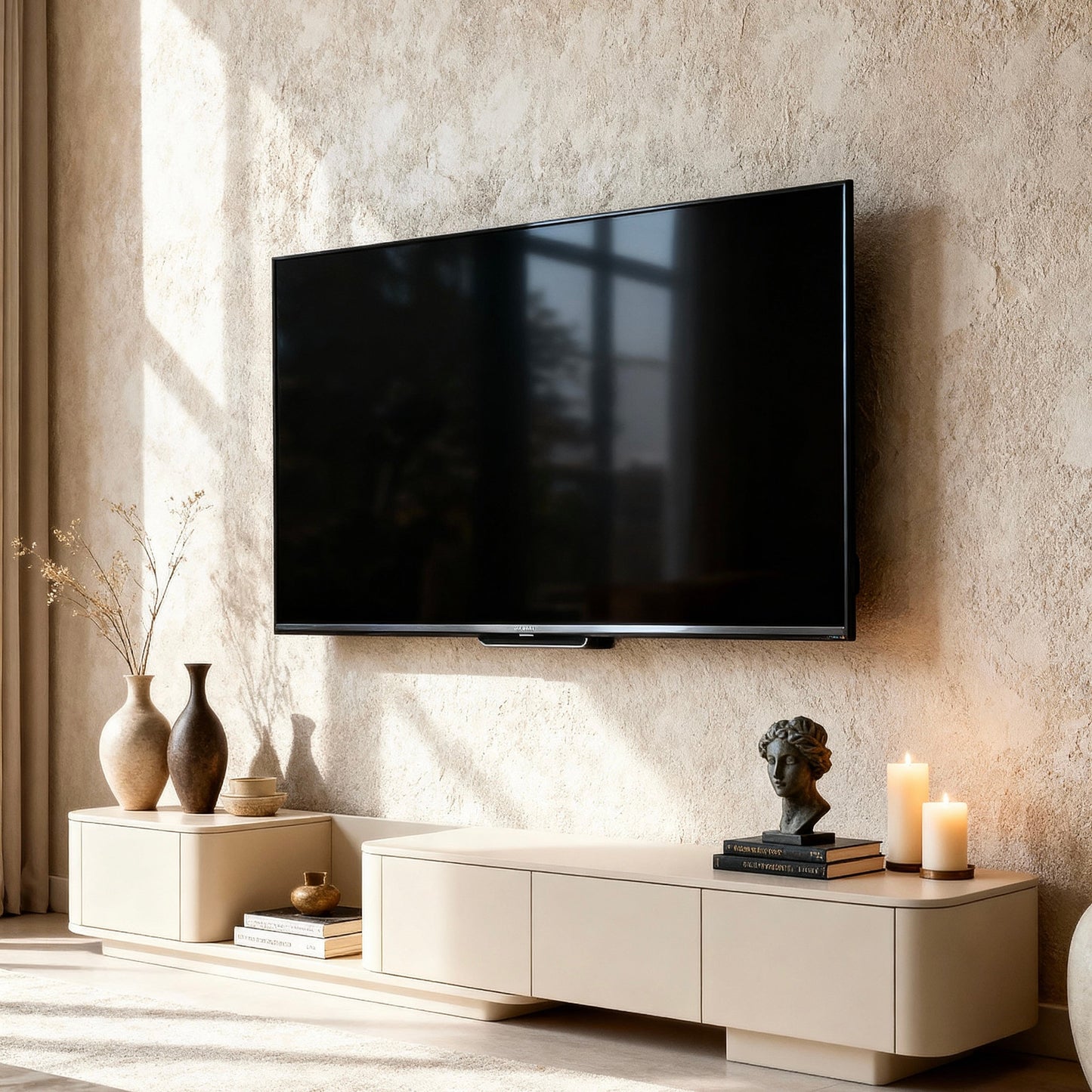 The Flow Console: Cream White Media Unit