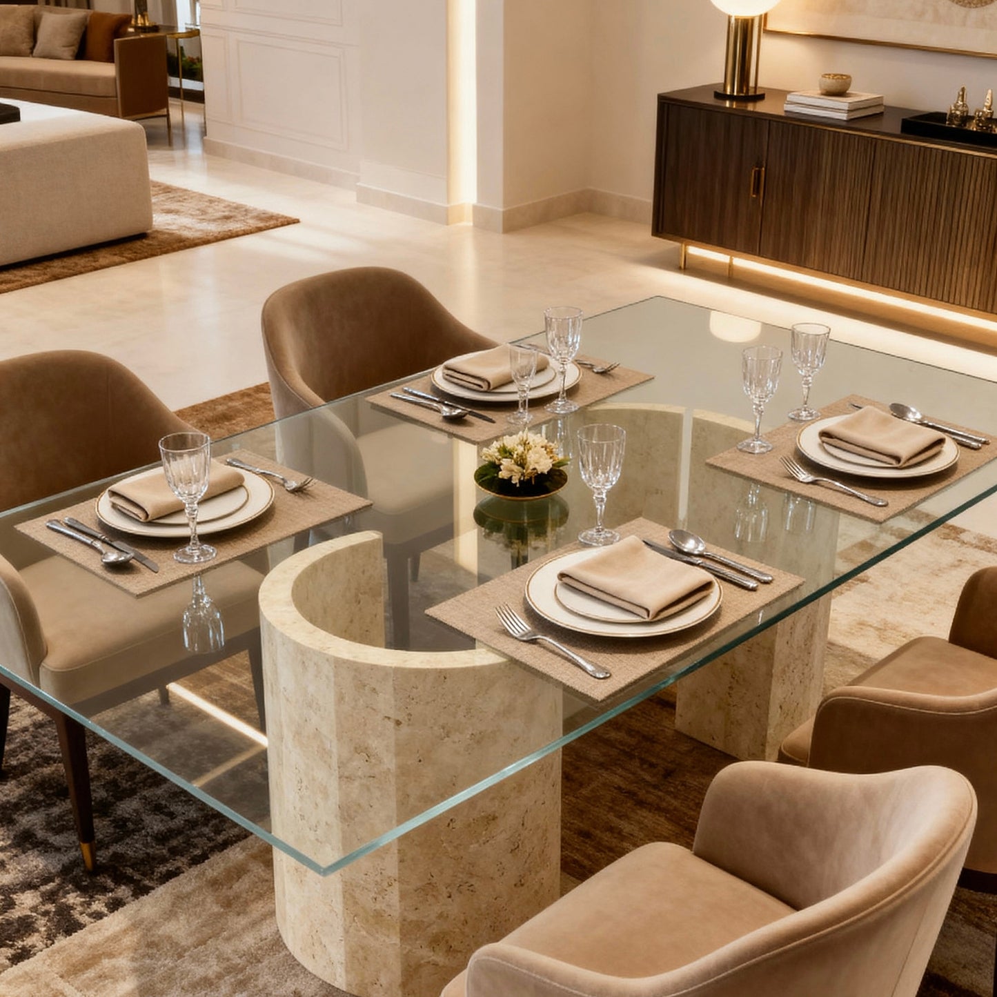Lumina Crescent Dining Table