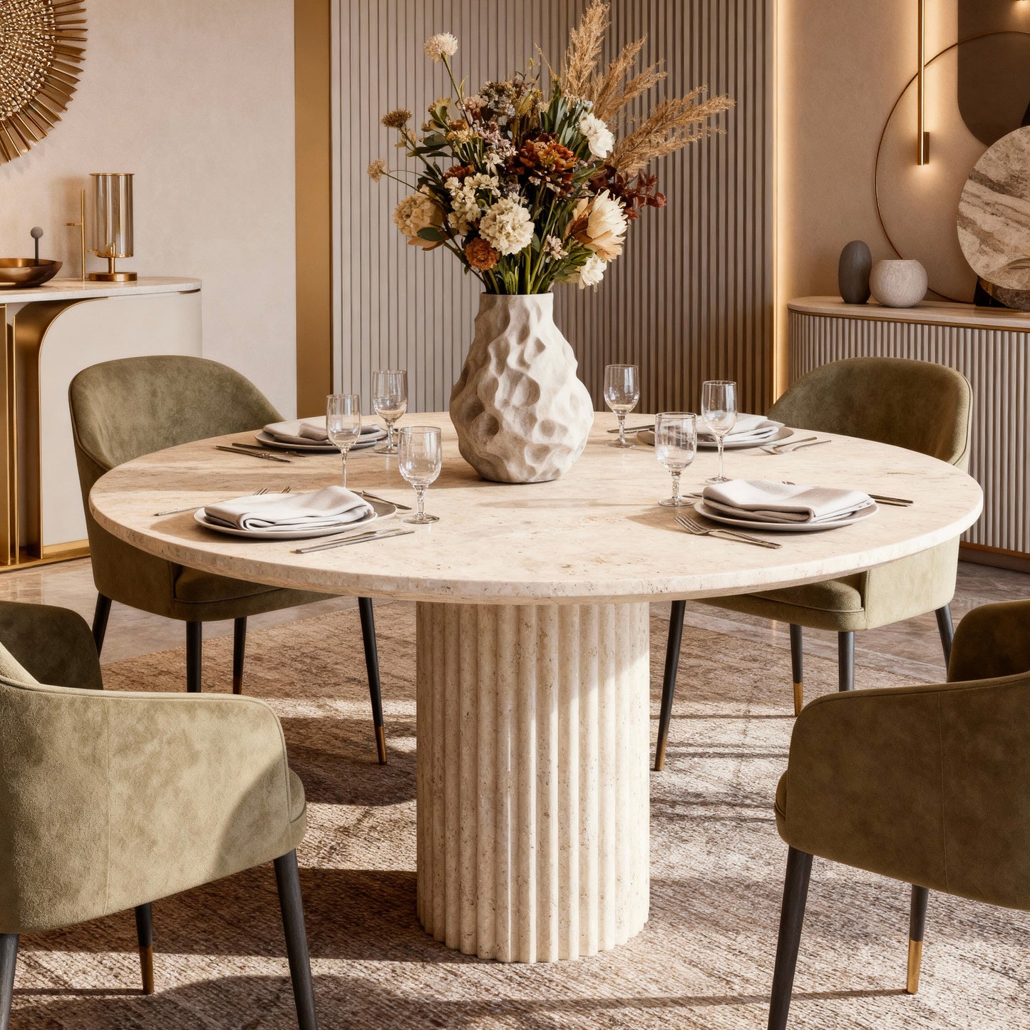 Corinthian Fluted Dining Table