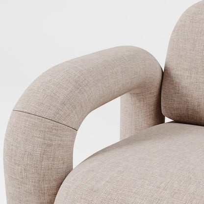 Modern Royal Blue Lounge Chair with Oversized Cylindrical Legs