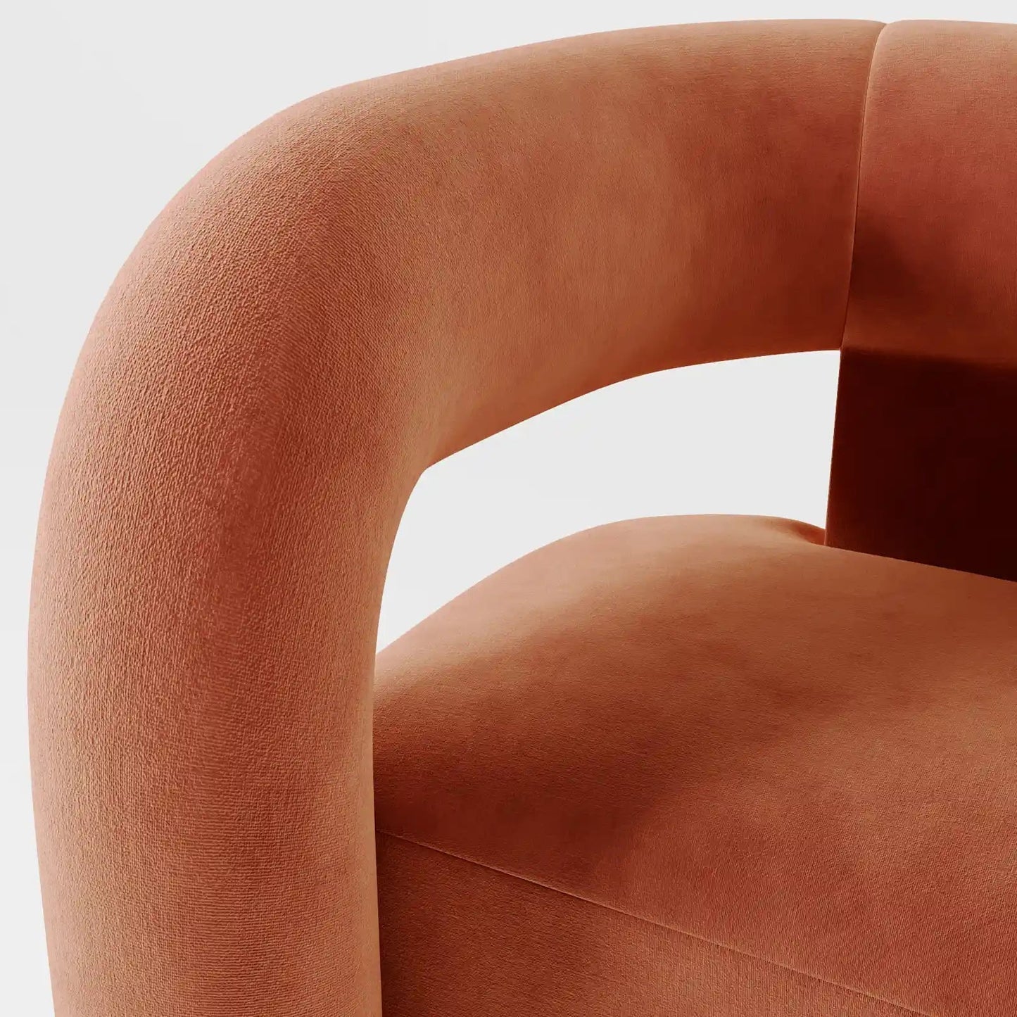 The Veridian Lounge: Architectural Sculptural Chair in Forest Velvet