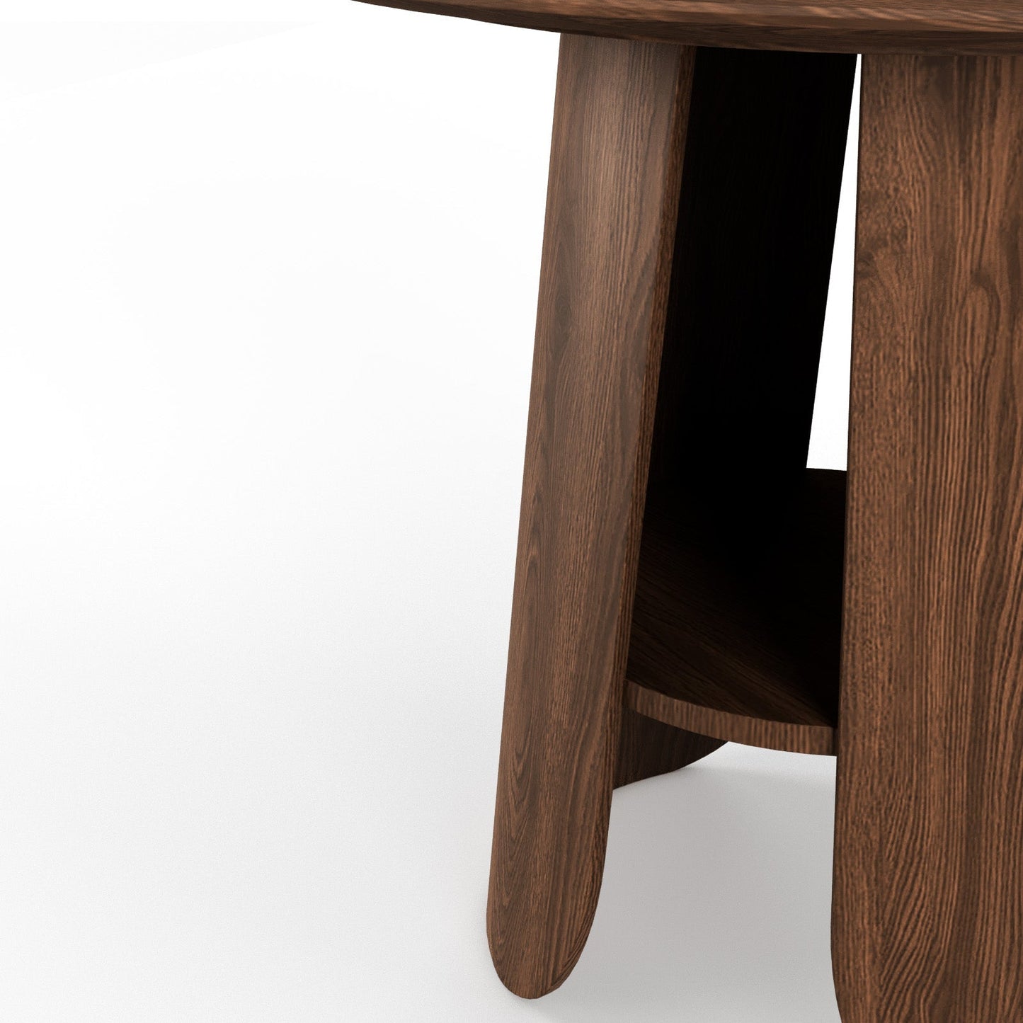 Contemporary Round Natural Oak Dining Table with Fluted Pedestal Base