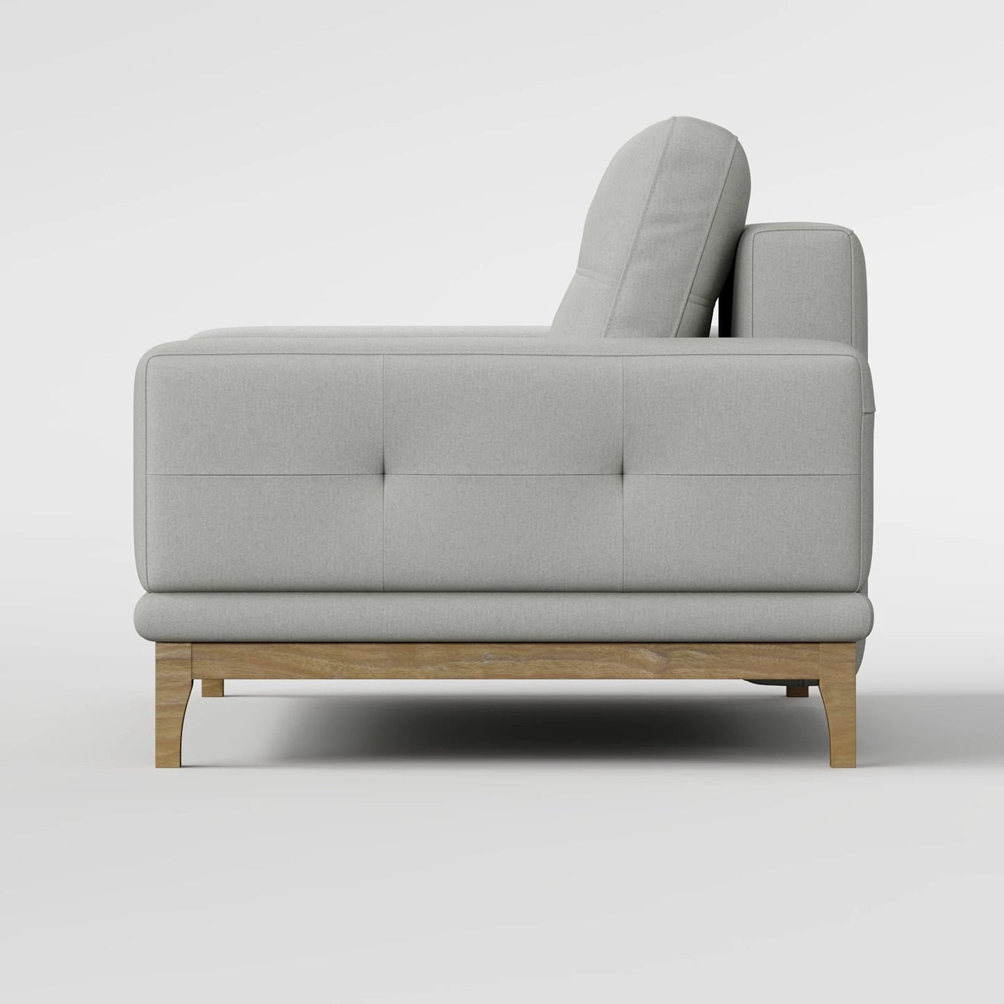 Contemporary Low-Profile Club Chair with Sculptural Wood Frame