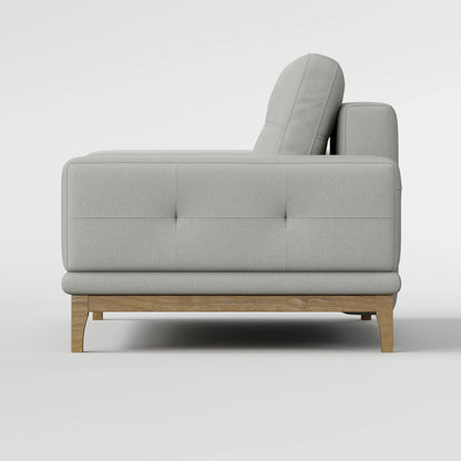 Contemporary Low-Profile Club Chair with Sculptural Wood Frame
