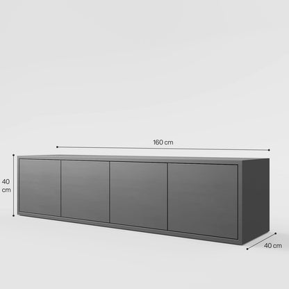 Contemporary Low Profile Wall-Mounted Credenza