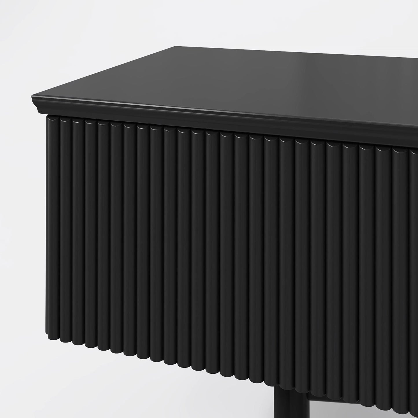 Ultra-Sleek Minimalist Black Media Console