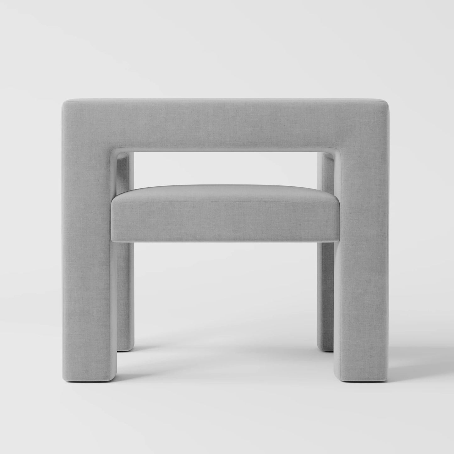 Modern Rectilinear Accent Chair with Integrated Square Frame