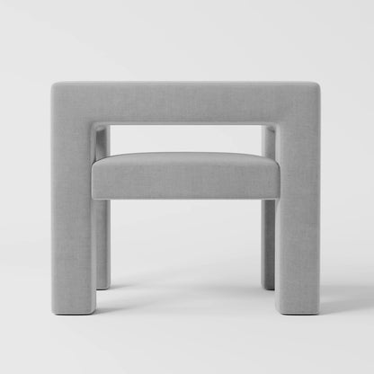 Modern Rectilinear Accent Chair with Integrated Square Frame