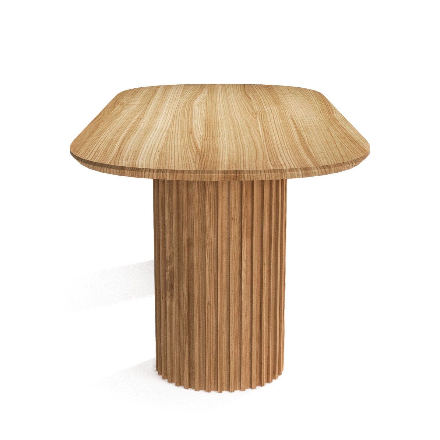 The Augustus Oval Table: Modern Architectural Centerpiece in Fluted Oak