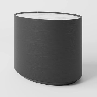 Charcoal Zen Circular Bedside Table