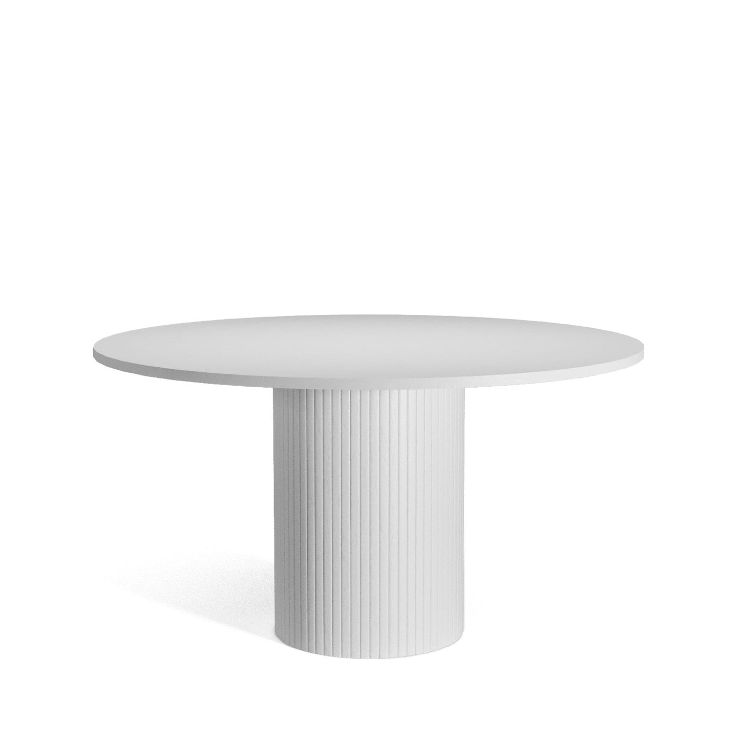Modern Architectural Cafe Table with Vertical Fluted Column Support