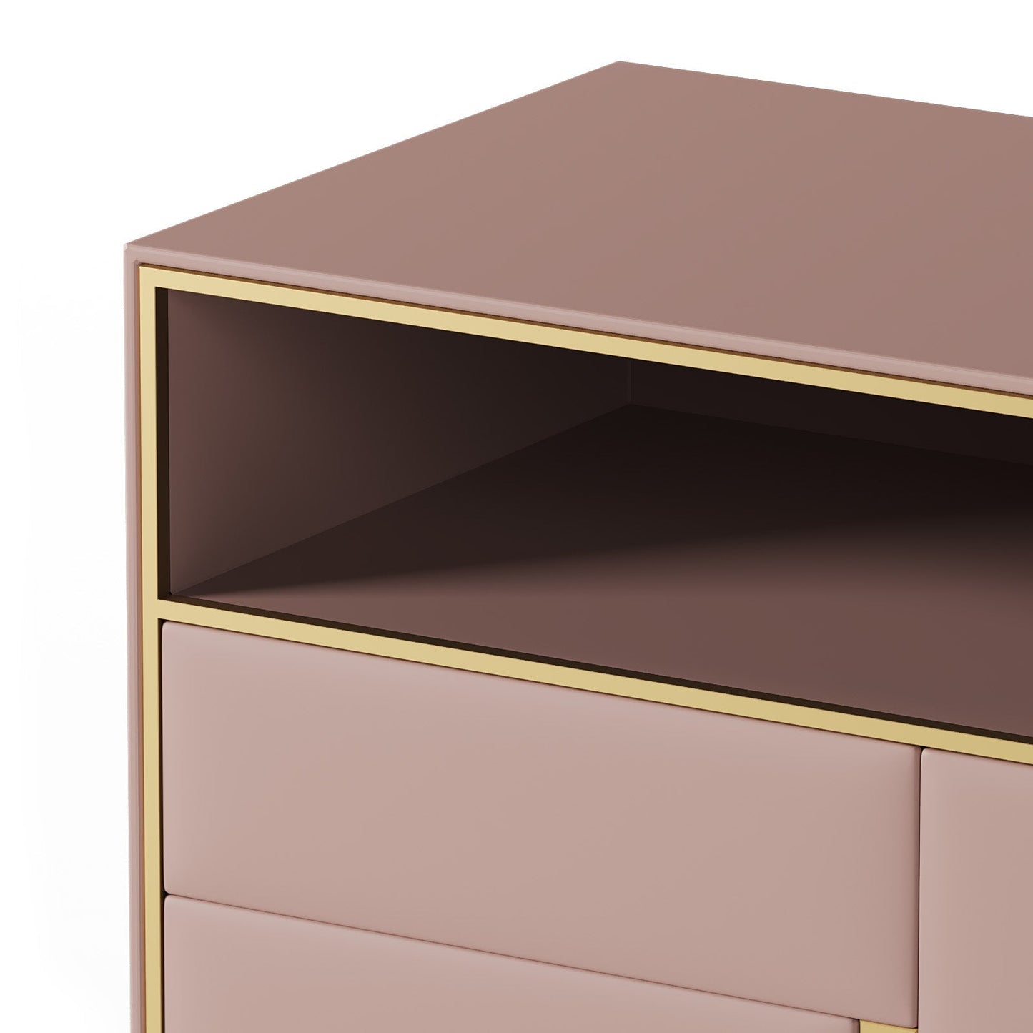 Blush Velvet Touch Bedside Table