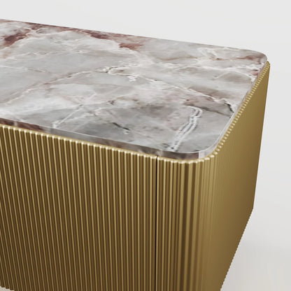 The Regent Console: Premium Brass and Stone Cabinet
