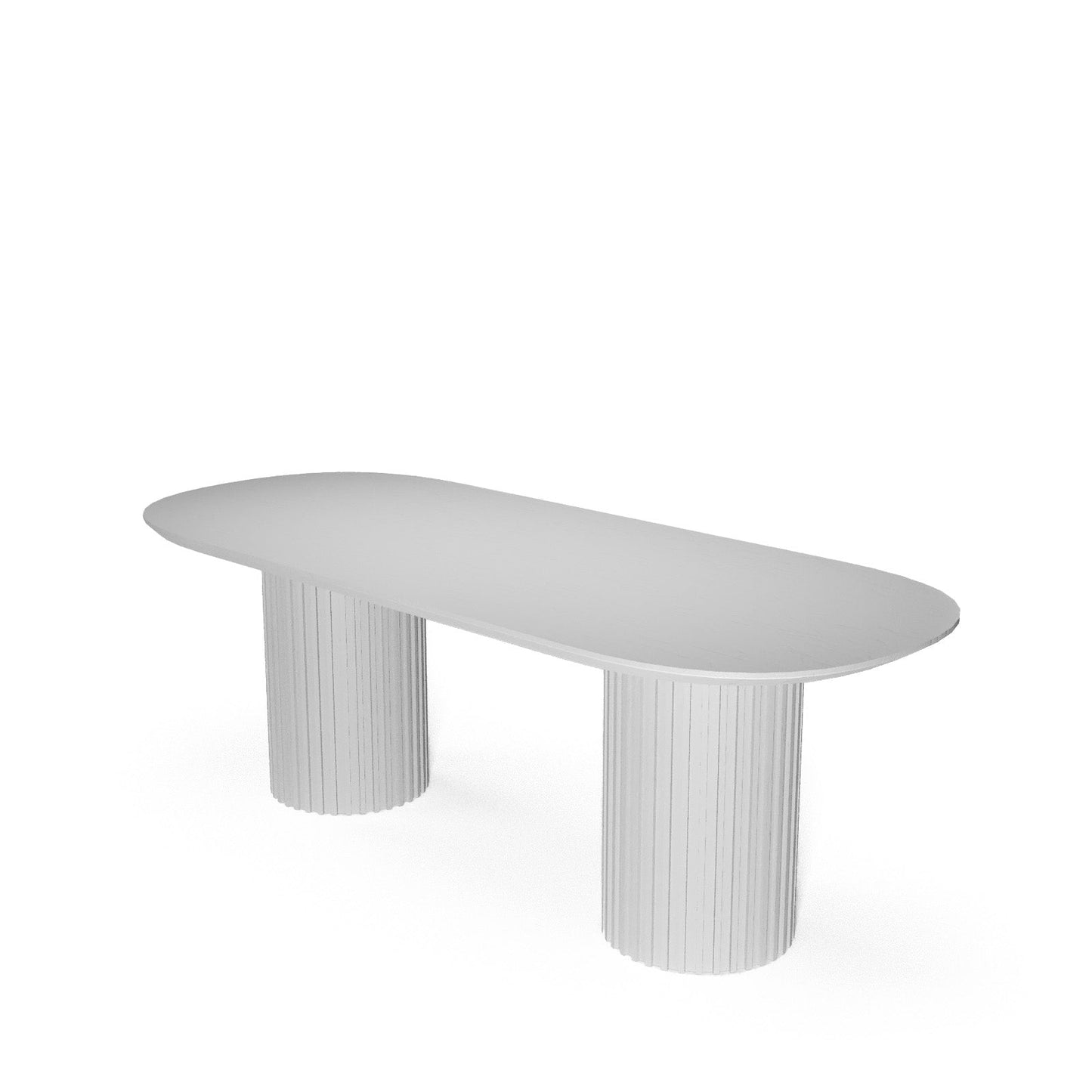 The Augustus Oval Table: Modern Architectural Centerpiece in Fluted Oak