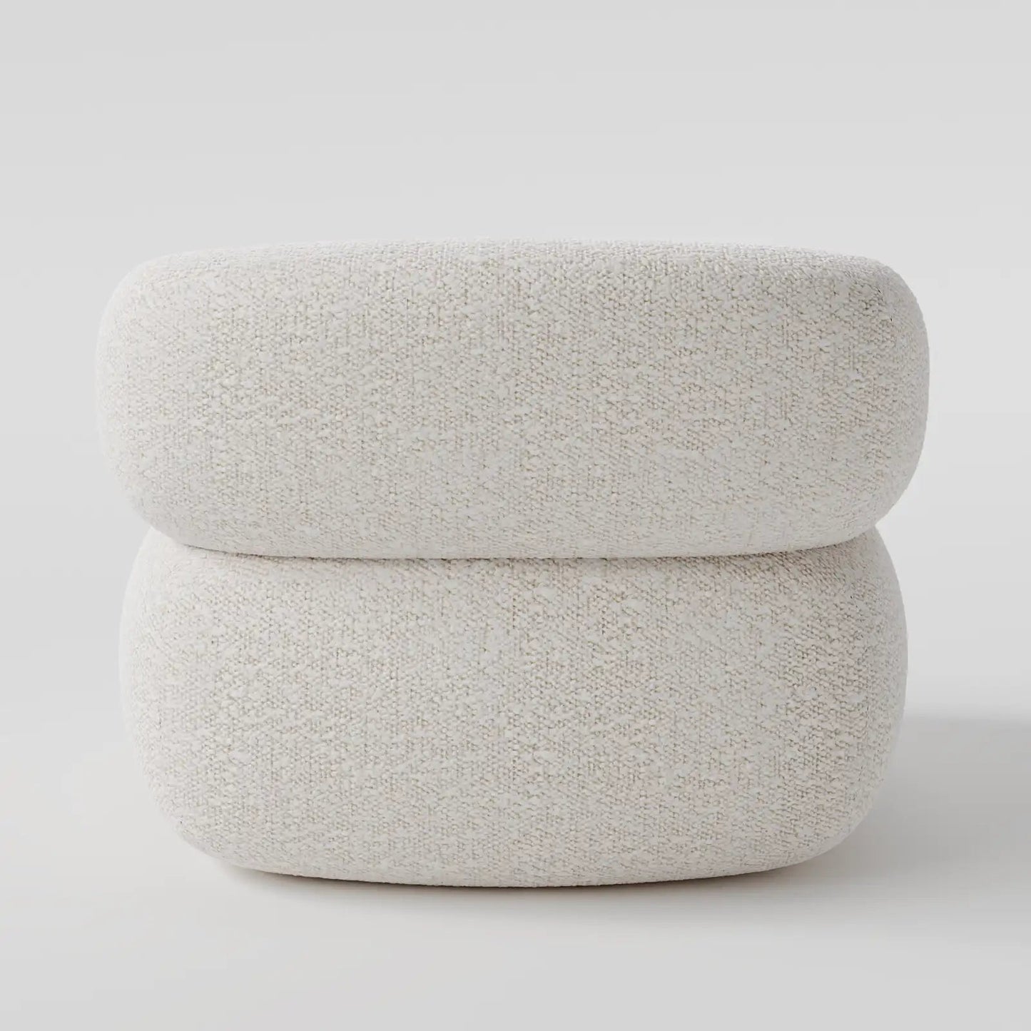 Modern Low-Profile Bouclé Accent Chair with Seamless Curved Design