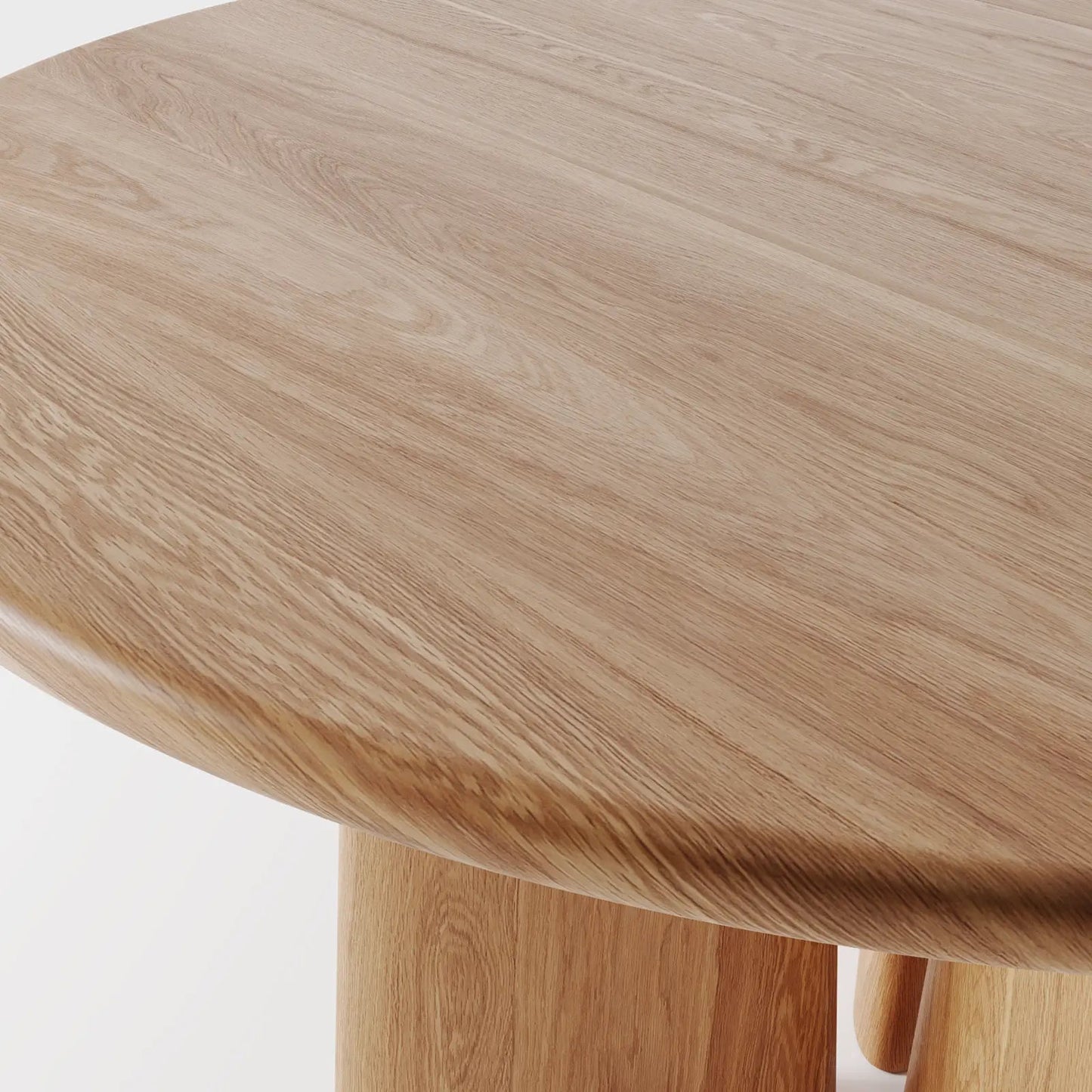 Modern Architectural Round Table in Espresso Wood with Metallic Collar