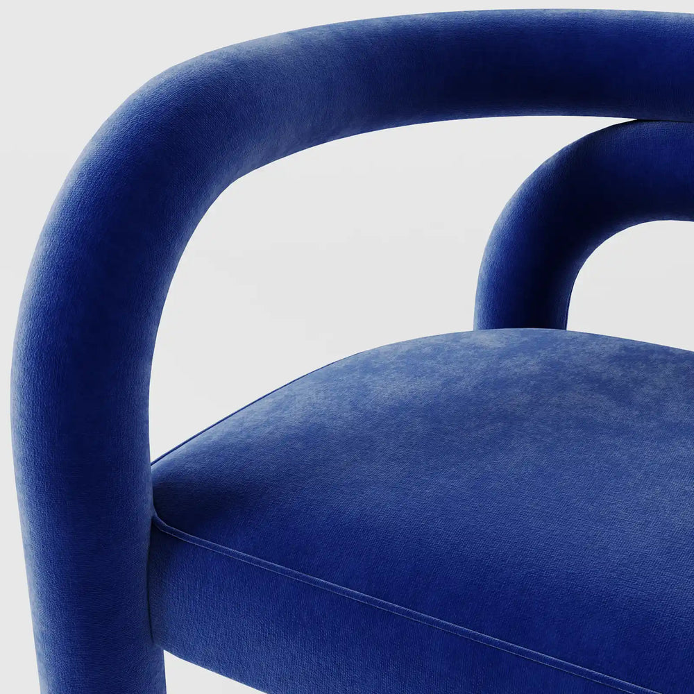 Minimalist Tubular Accent Chair with Geometric Support Silhouette