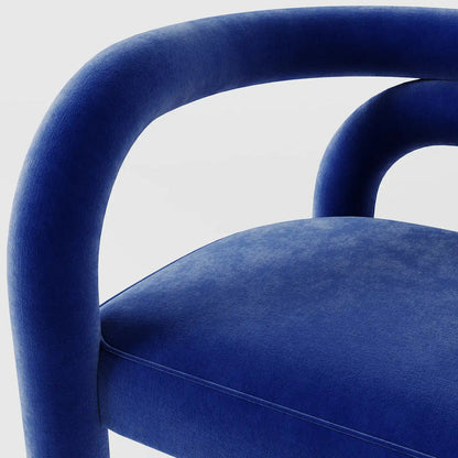 Minimalist Tubular Accent Chair with Geometric Support Silhouette