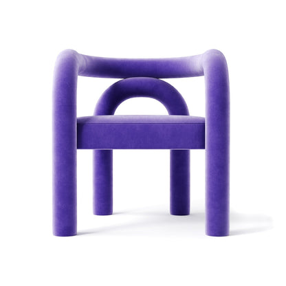 Minimalist Tubular Accent Chair with Geometric Support Silhouette