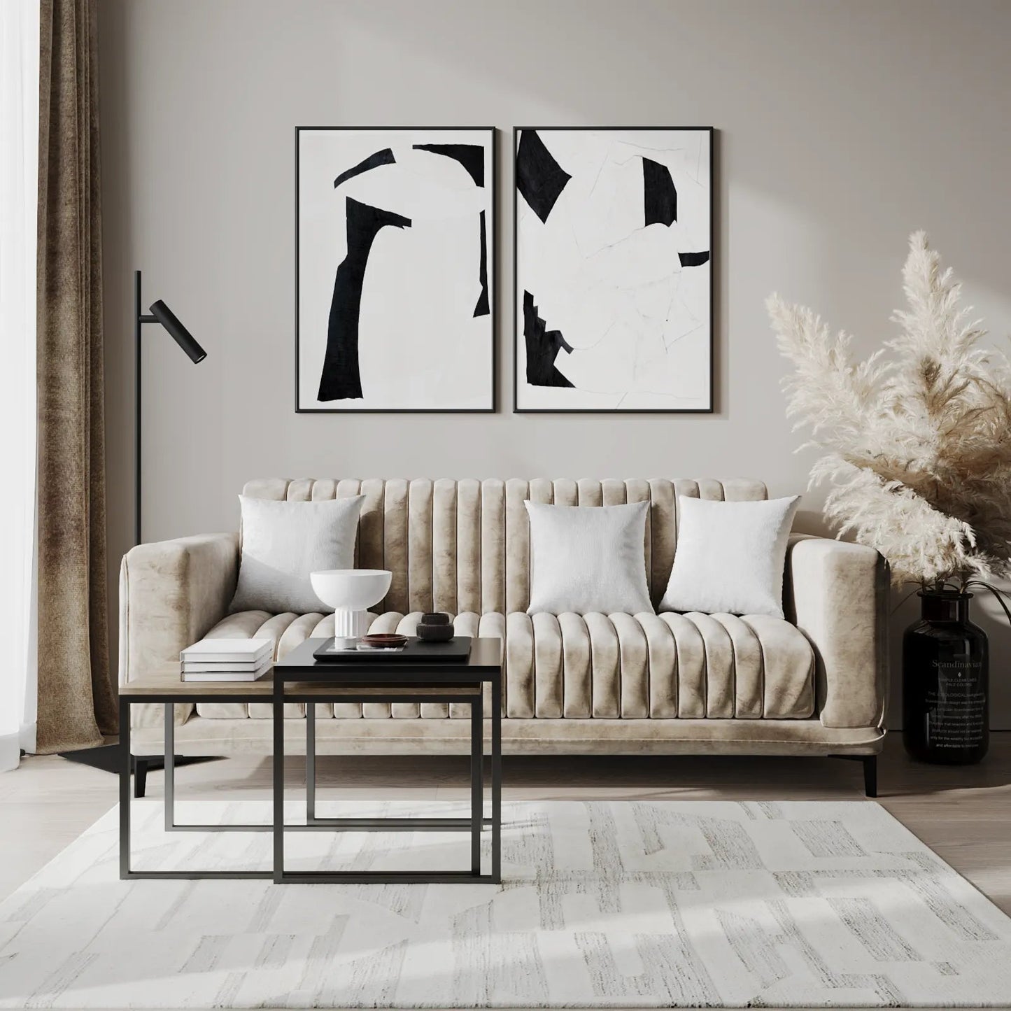 Luxe Ribbed Velvet 3-Seater Sofa Bed