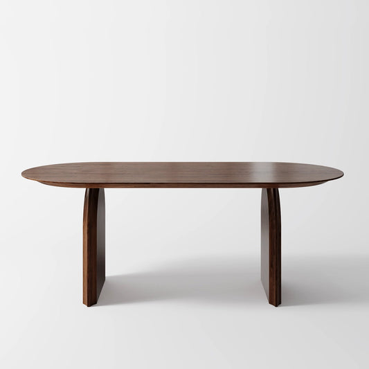 Minimalist Architectural Dining Table with Tapered Geometric Supports