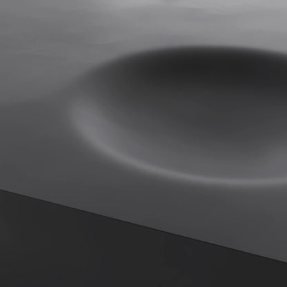 Contemporary Square Matte Black Coffee Table with Integrated Concave Basin