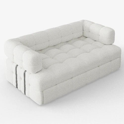 Luxe Ivory Padded-Perimeter Sofa Bed