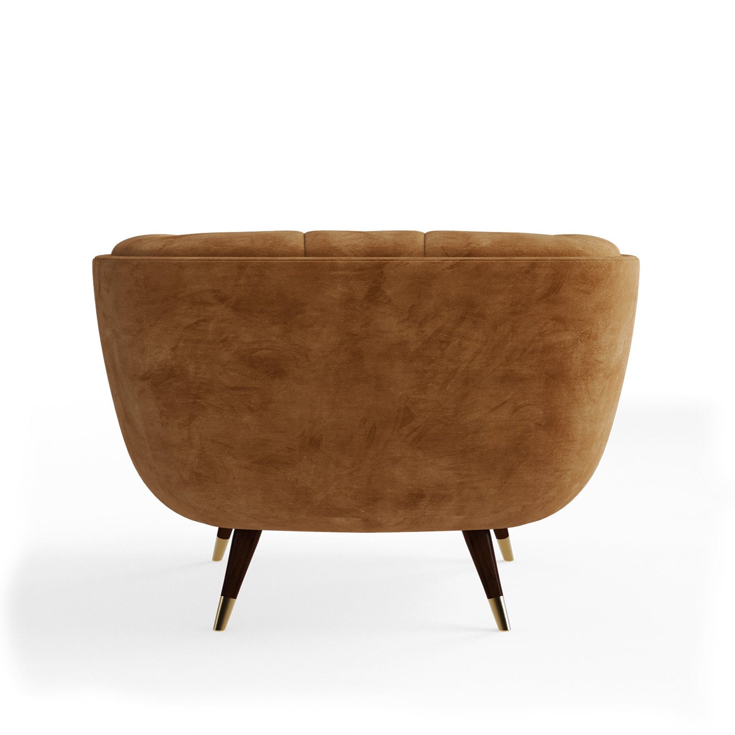 Modern Tan Velvet Accent Arm Chair