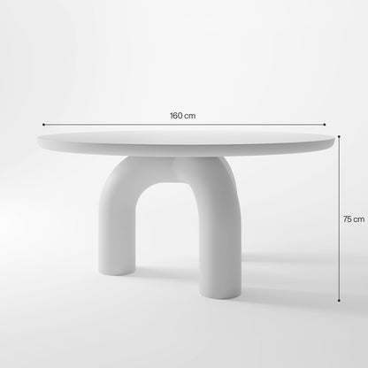 Minimalist Architectural Dining Table with Monolithic Arched Geometry