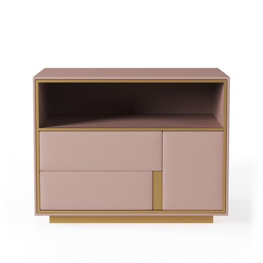 Blush Velvet Touch Bedside Table