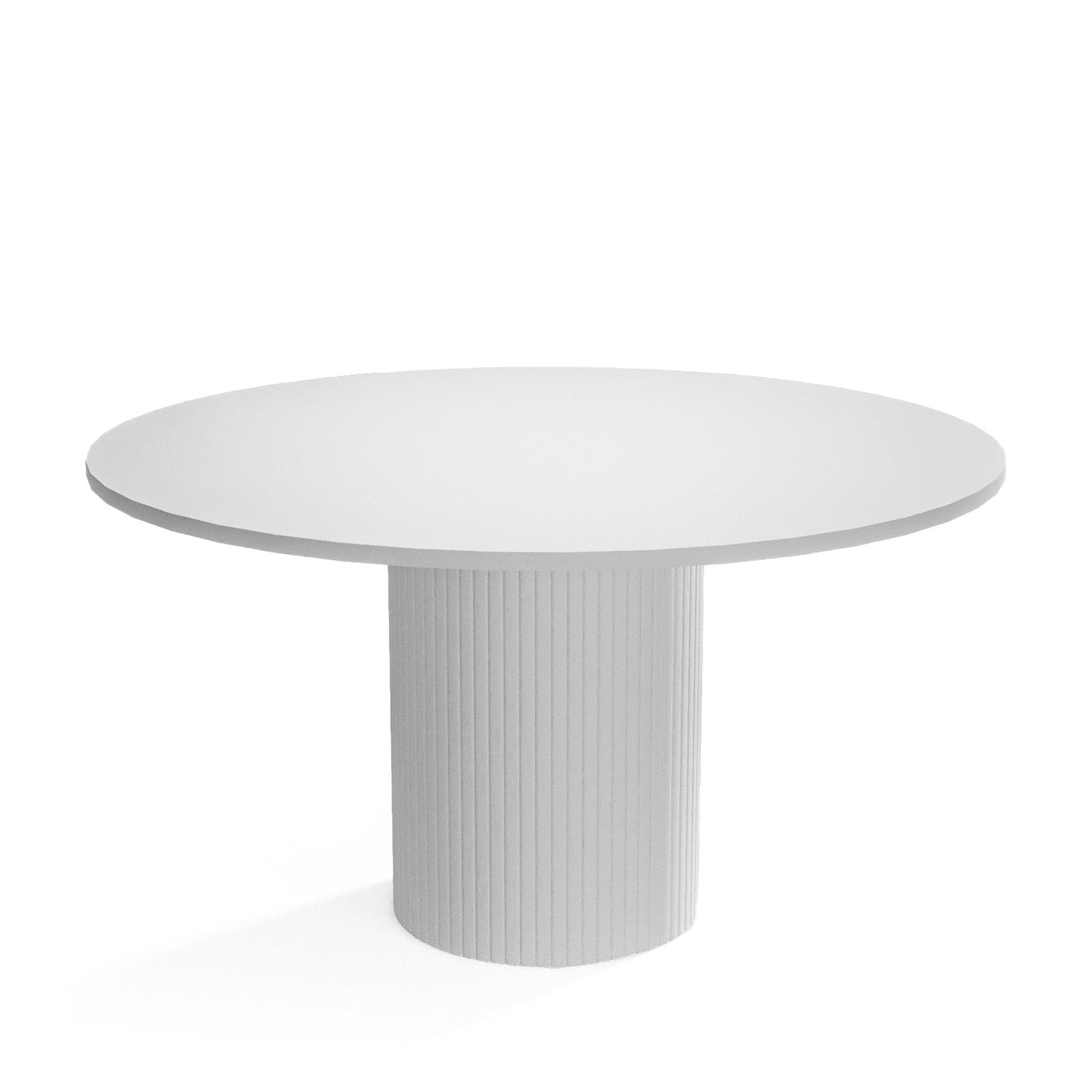 Modern Architectural Cafe Table with Vertical Fluted Column Support