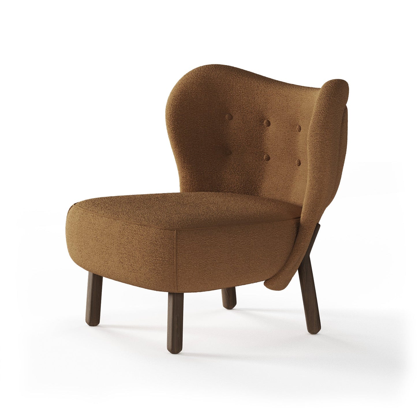 Scandi-Inspired Soft White Bouclé Occasional Arm Chair