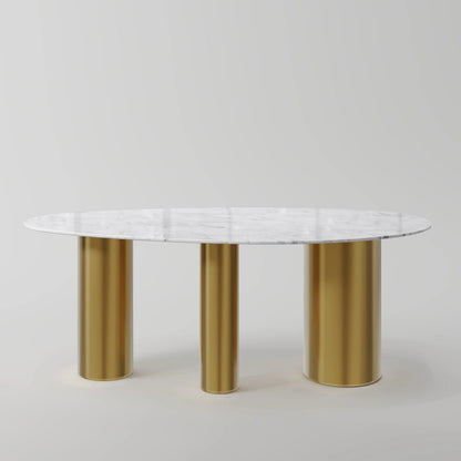 The Cone-Base Marble Table: Modern Sculptural Centerpiece with Conical Support