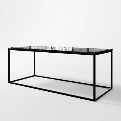 Contemporary Rectangular Black Marble Coffee Table
